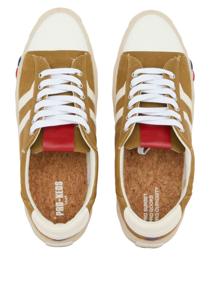 Prokeds 1949 Beige Leather Sneakers With Contrasting Accents And Classic Sole