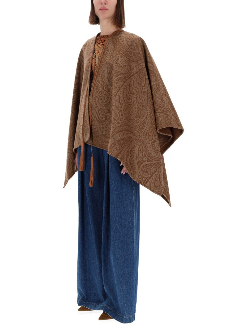 Etro Paisley Wool-Cashmere Blend Cape