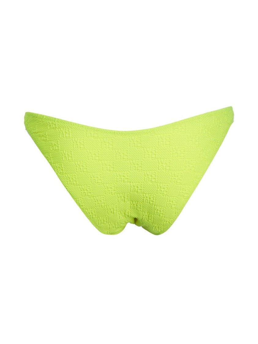 Alexander Wang Neon Yellow Logo-Knit Bikini Bottoms