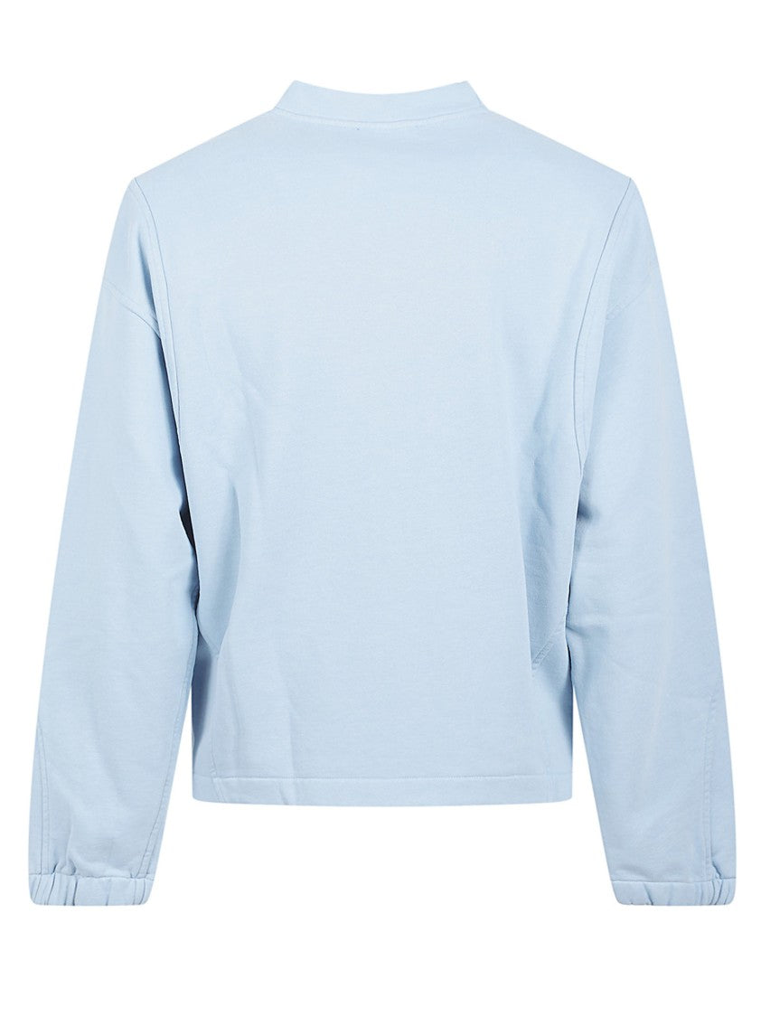 Dolce & Gabbana Light Blue Cropped Sweater With Crew Neckline