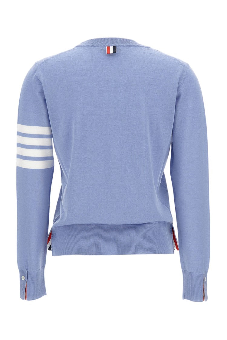 Thom Browne Relaxed Fit Pullover With 4-Bar Stripe Details