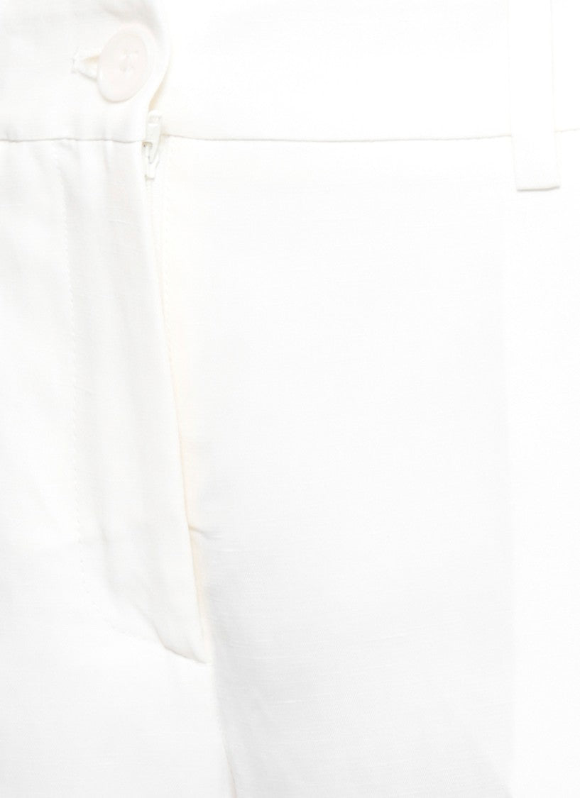 Parosh Ivory Raisa26 Linen-Blend Chino Pants