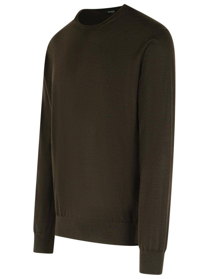 Zegna Brown Cashmere Blend Sweater