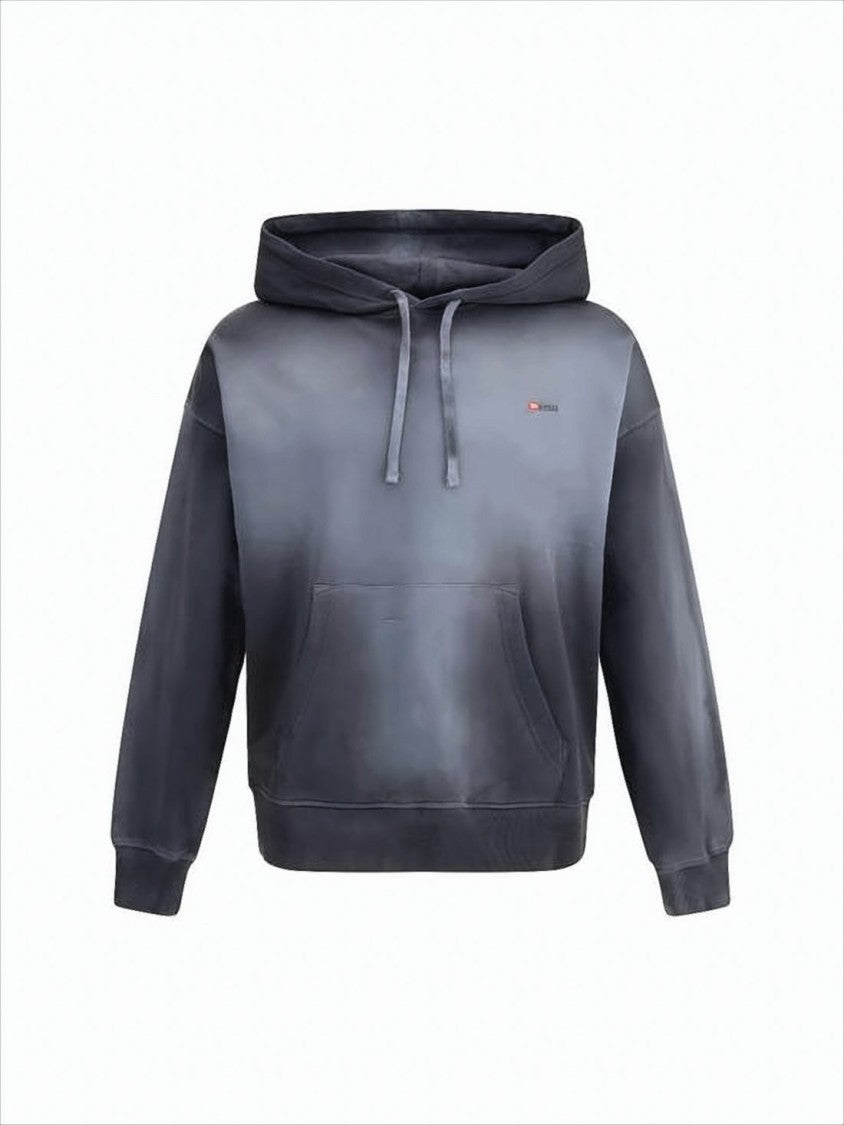 Diesel Gradient Fade Effect Hoodie With Drawstring