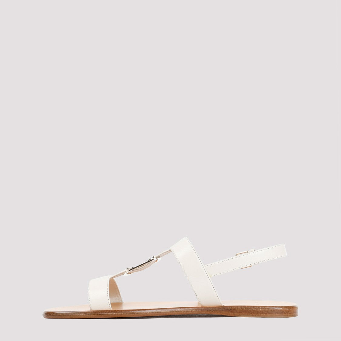 Salvatore Ferragamo White Mascarpone Lamb Leather Vida Sandals