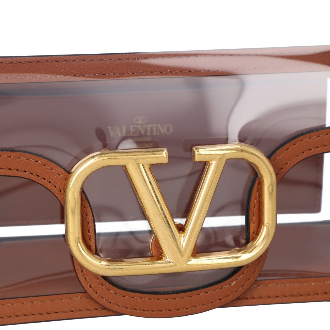 Valentino Locò Shoulder Bag Transparent/Brown