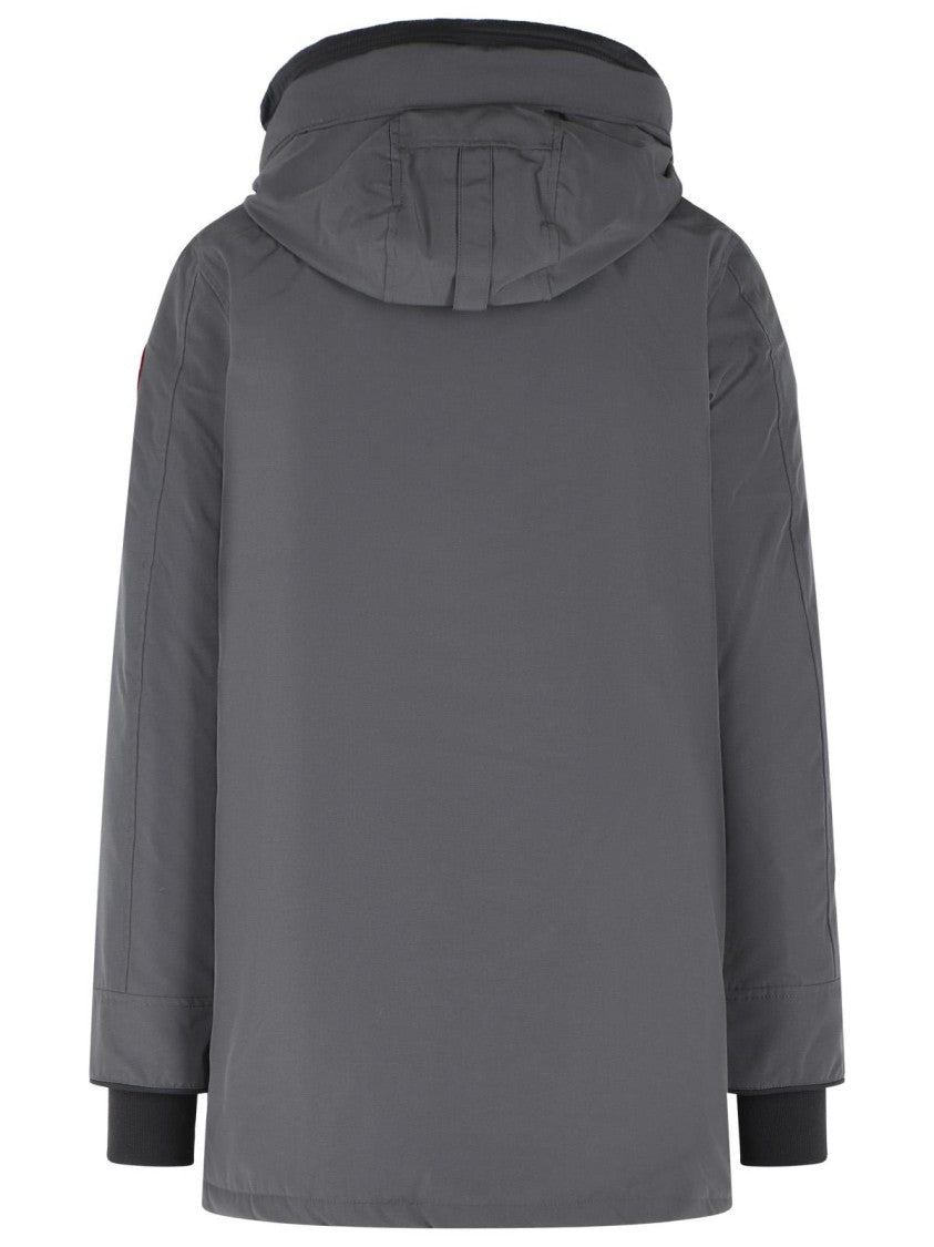 Canada Goose Functional Grey Cotton And Polyester Parka With Iconic Logo