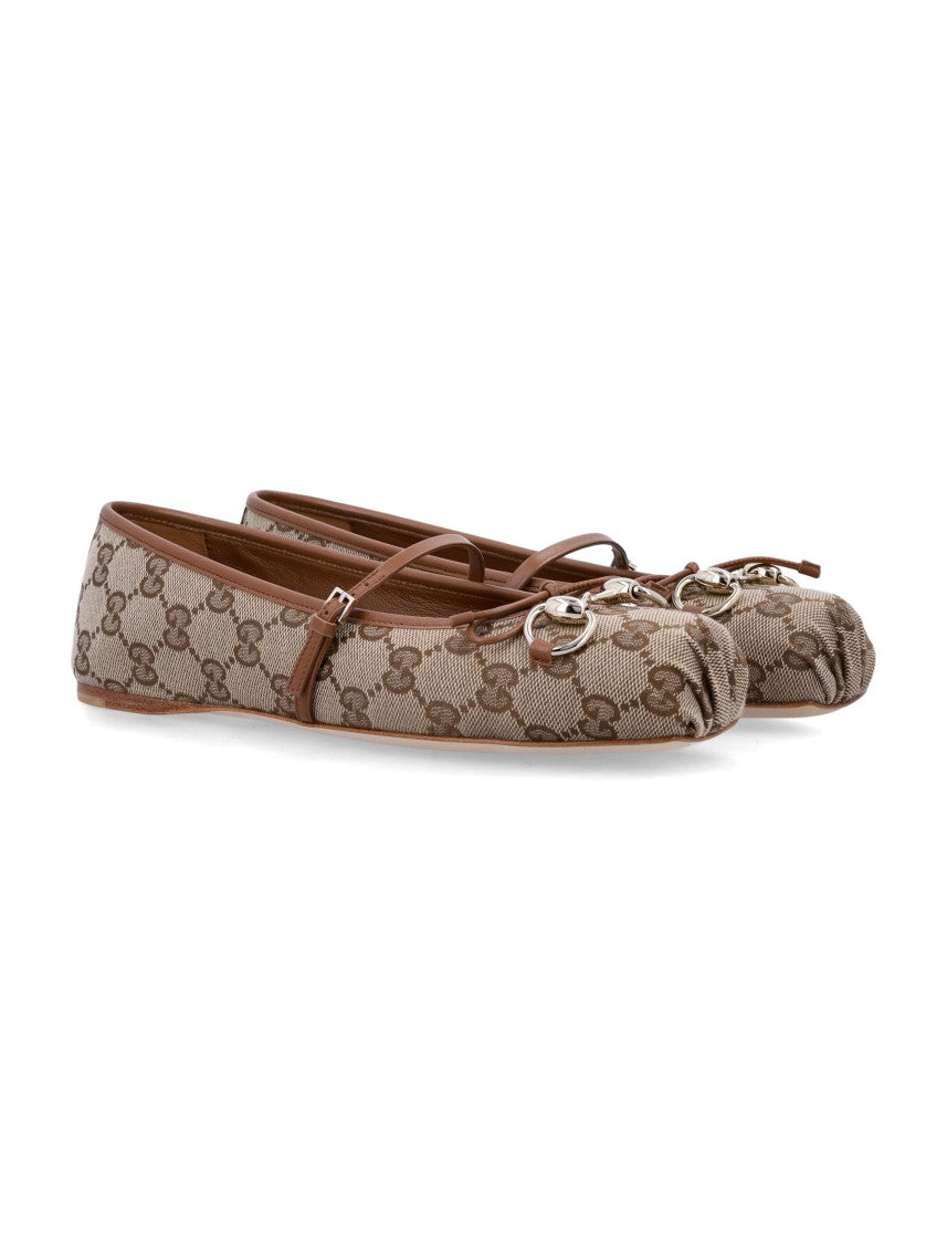 Gucci Horsebit Monogram Ballerina