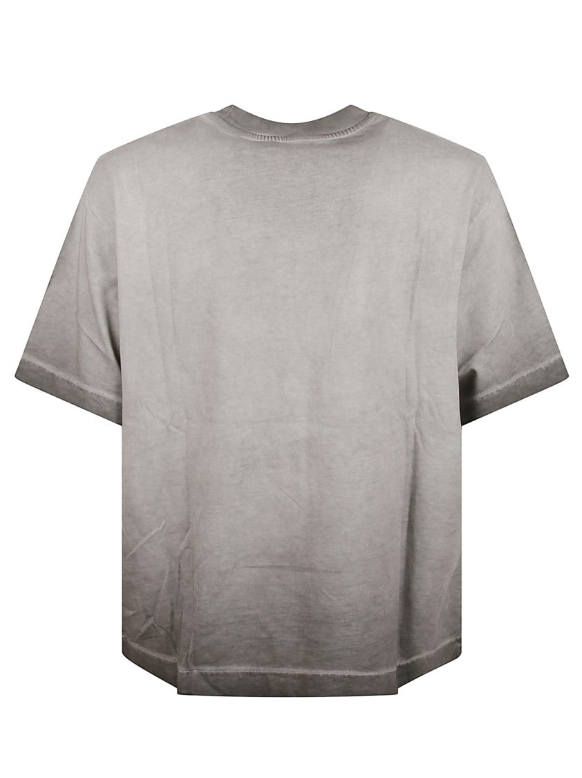 Off-White Gradient Effect Cotton T-Shirt With Subtle Logo
