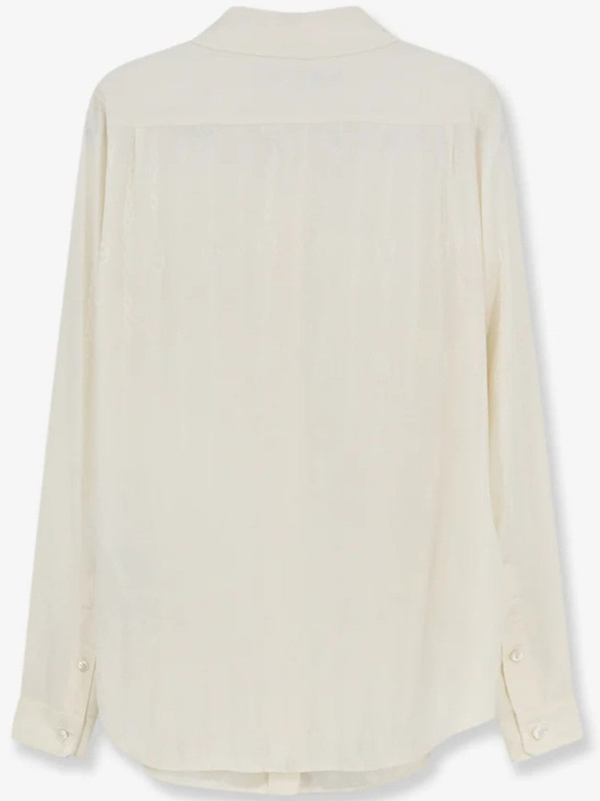 Gucci Neutral Jacquard Chain Motif Long-Sleeve Shirt