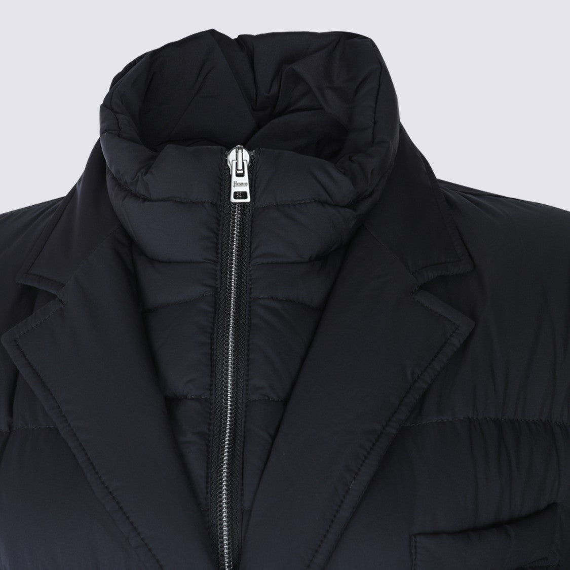 Herno Quilted Padded Coat With Blazer-Style Collar And Structured Design