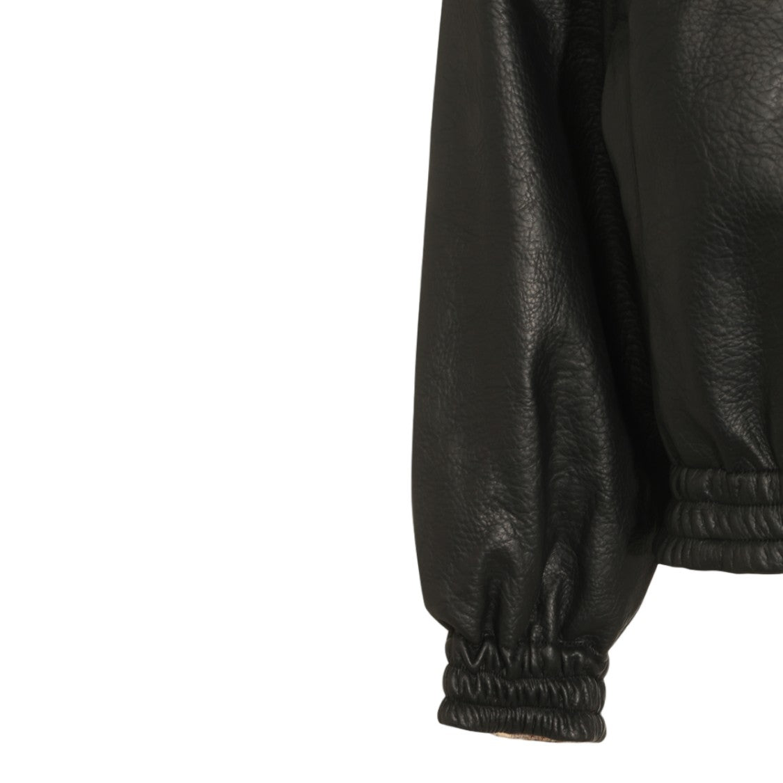 Arte Antwerp Minimalist Black Faux Leather Jacket With Classic Collar