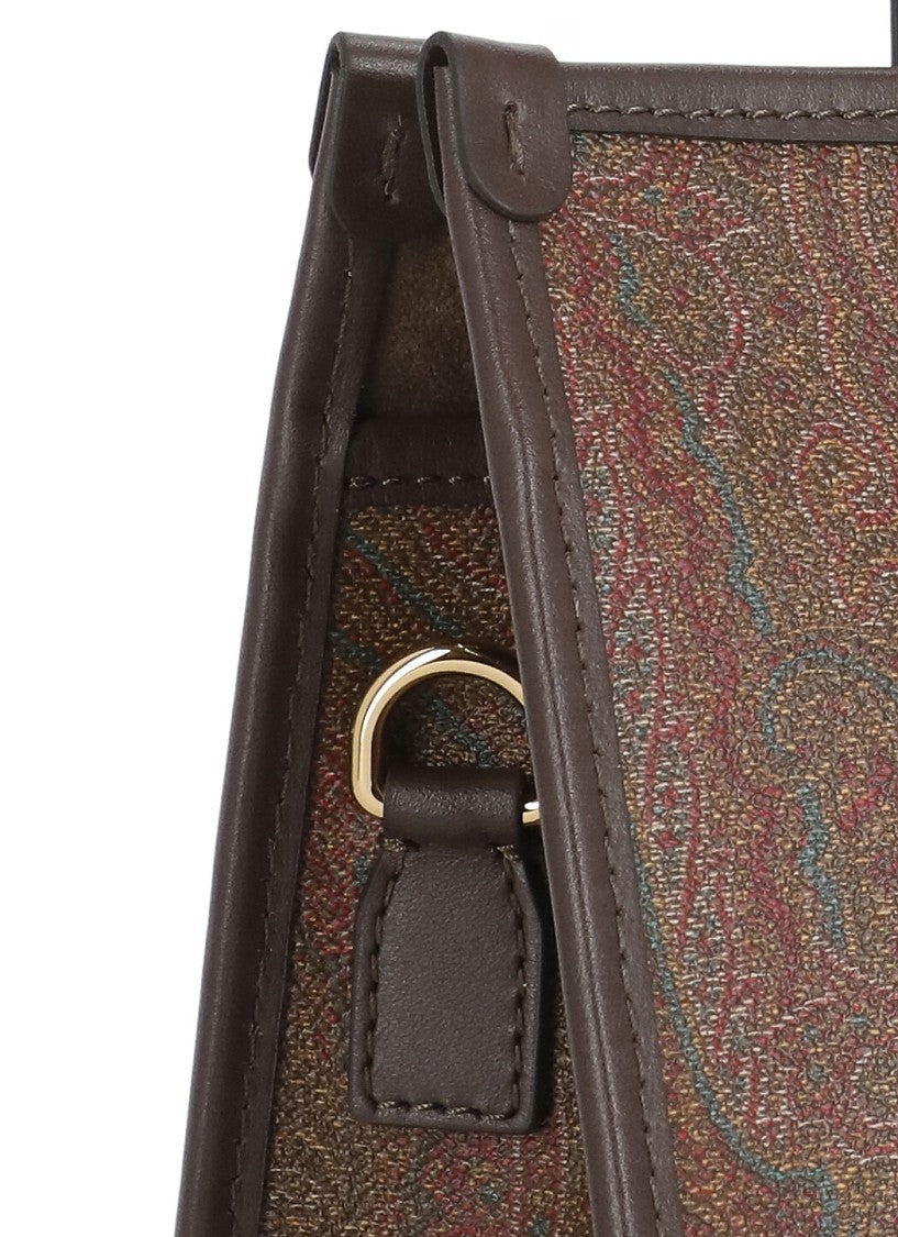 Etro Rectangular Cotton Handbag With Contrasting Paisley Design