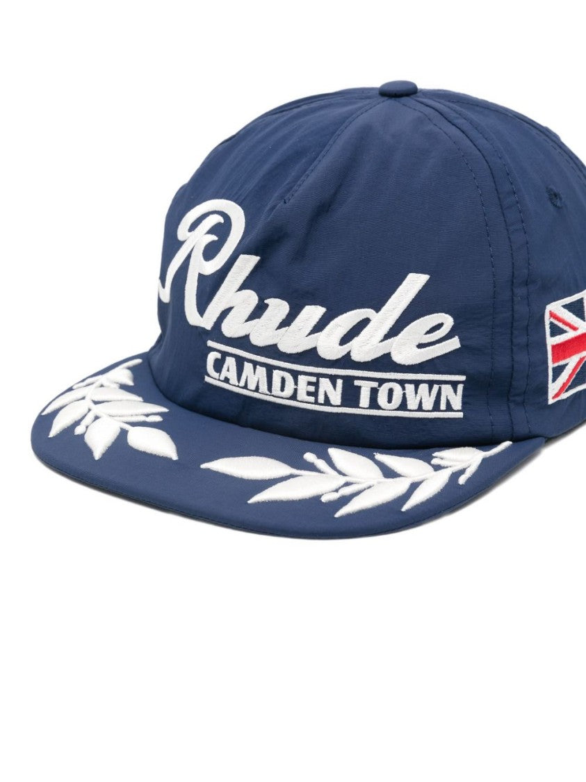 Rhude Navy Blue Leaf Embroidery Camden Hat