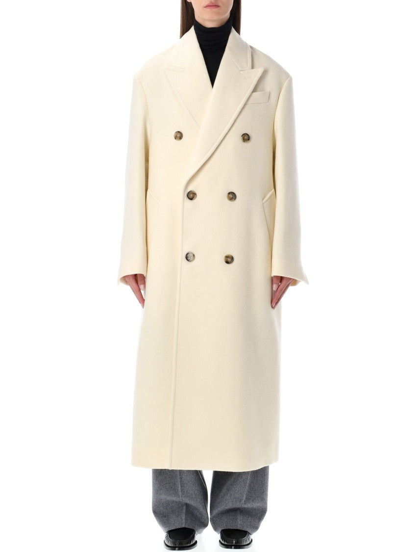 Ami Wool Double-Breasted Long Coat