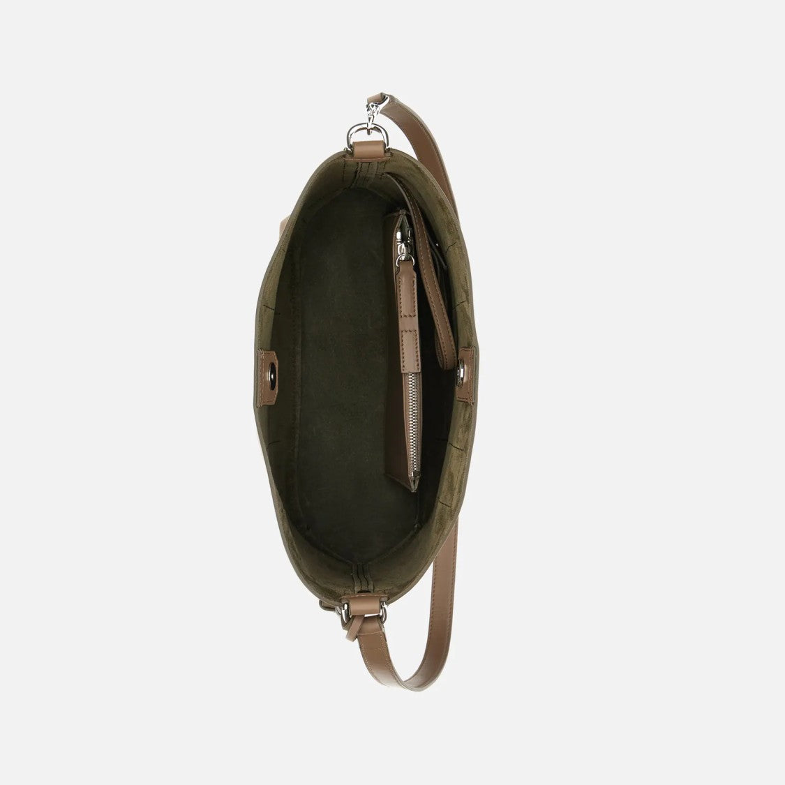 Hogan Compact Hobo Bag In Natural Beige Leather
