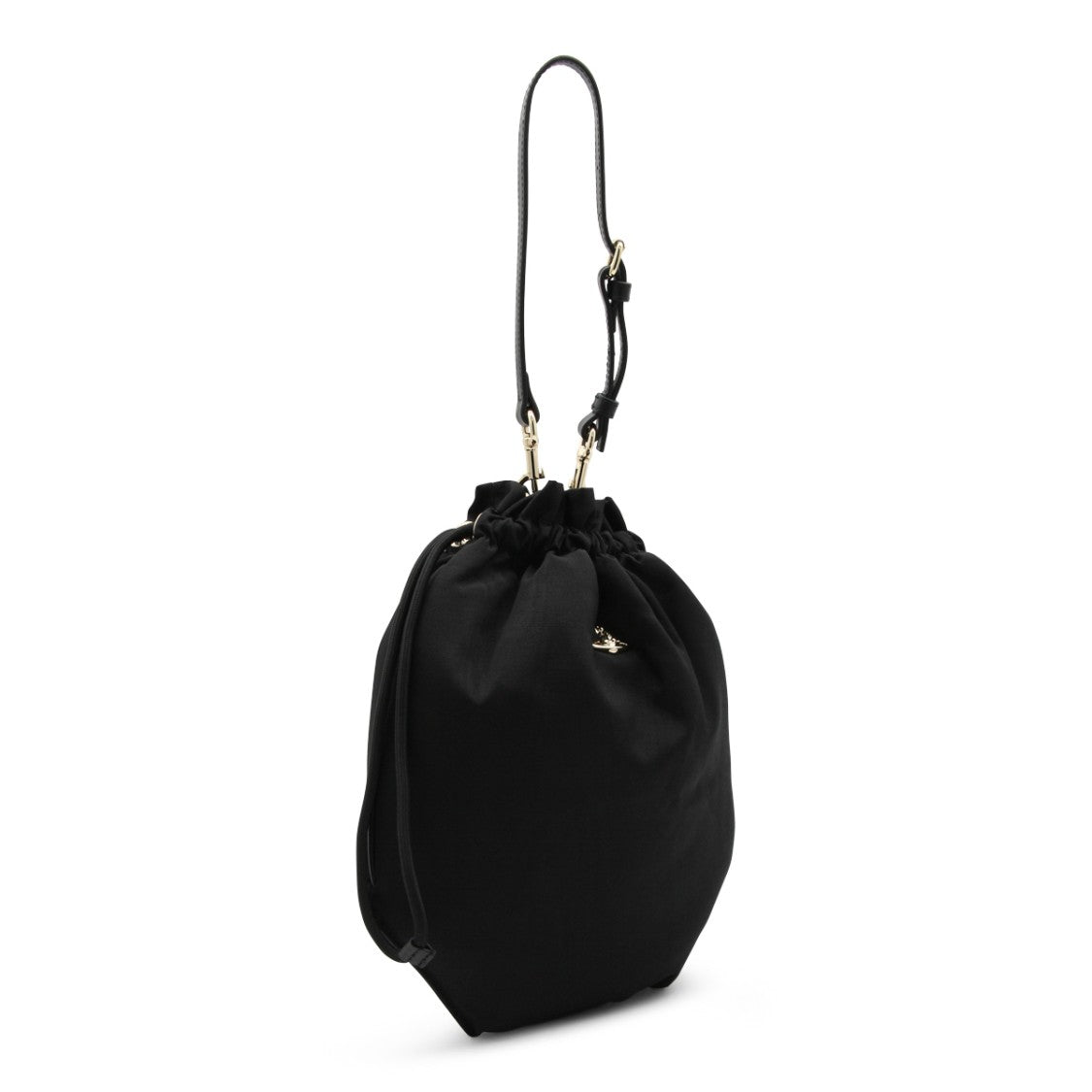 Vivienne Westwood Minimalist Black Drawstring Bag With Adjustable Strap