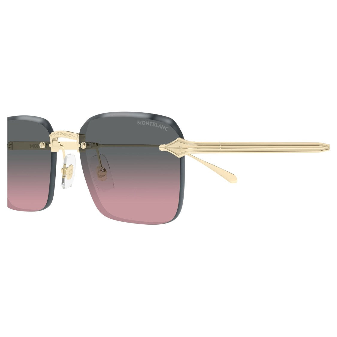 Montblanc Rimless Square Sunglasses With Gold-Toned Detailing