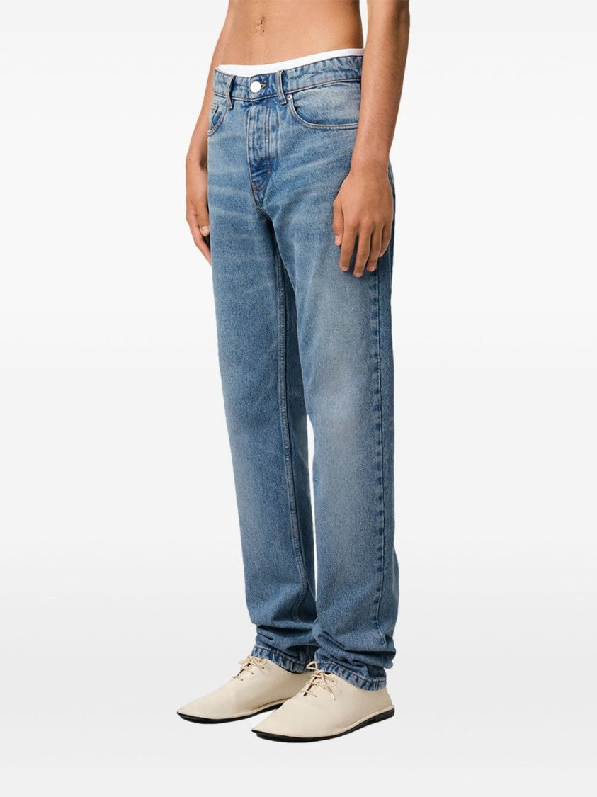 Ami Indigo Cotton Slim Jeans