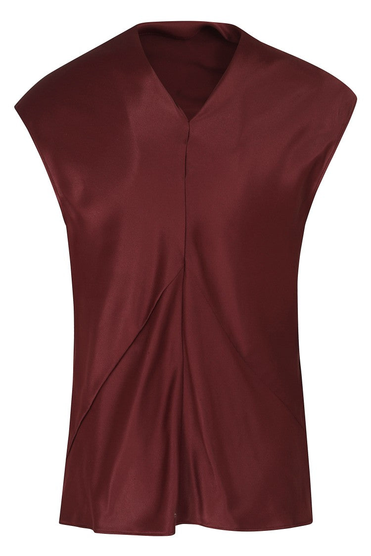 Alberta Ferretti Red Cowl Neck Viscose Top