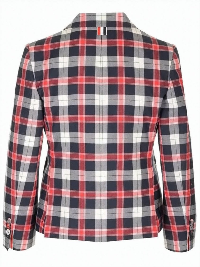 Thom Browne Plaid Tailored Jacket With Structured Silhouette