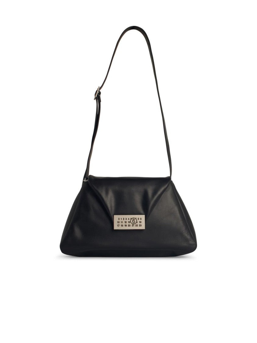 Mm6 By Maison Margiela Numeric' Black Leather Crossbody Bag