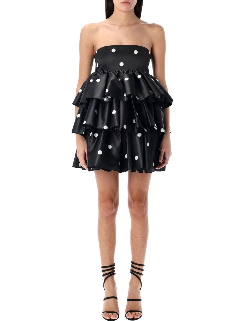 Rotate Satin Ruffled Mini Dress