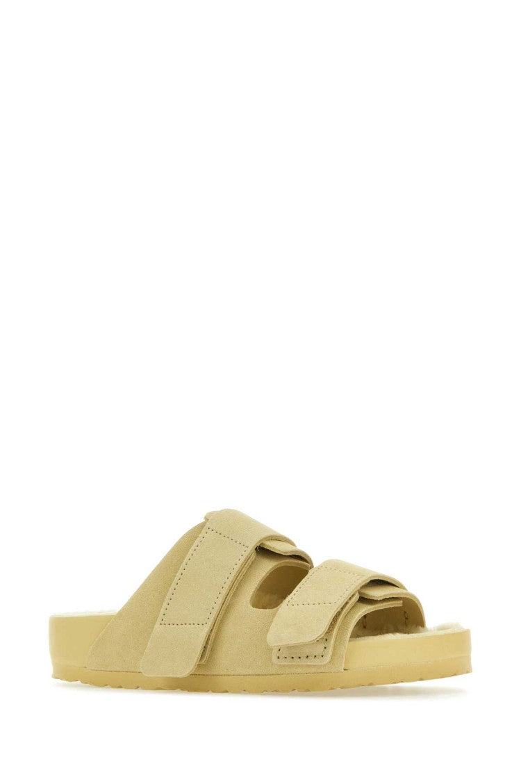 Birkenstock Cream Suede Slippers