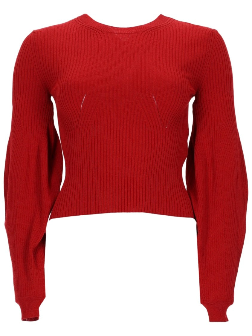 Stella Mccartney Ribbed Knit Jumper With Balloon Sleeves