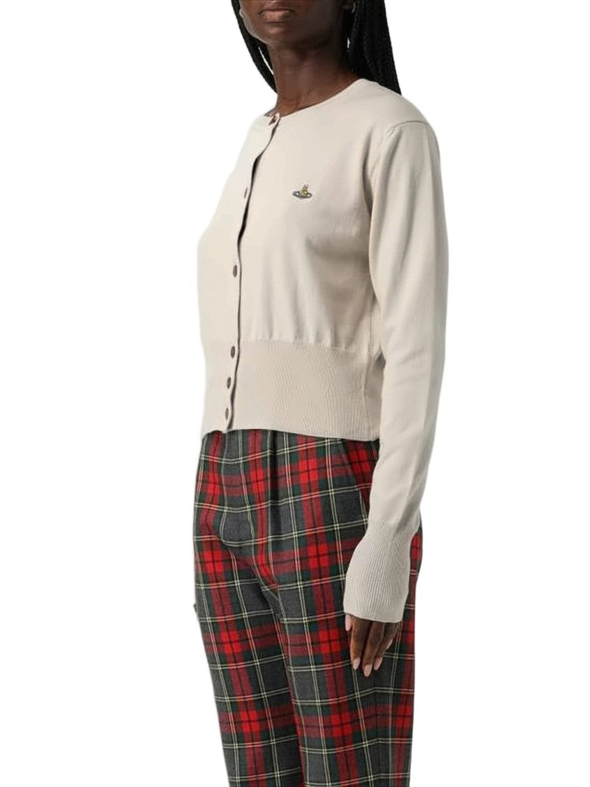 Vivienne Westwood Cropped Knit Cardigan With Fitted Waistband