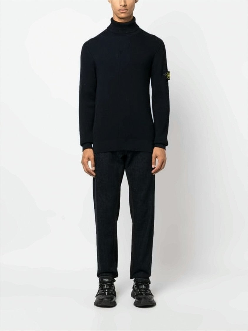 Stone Island Ribbed Knit Turtleneck Sweater