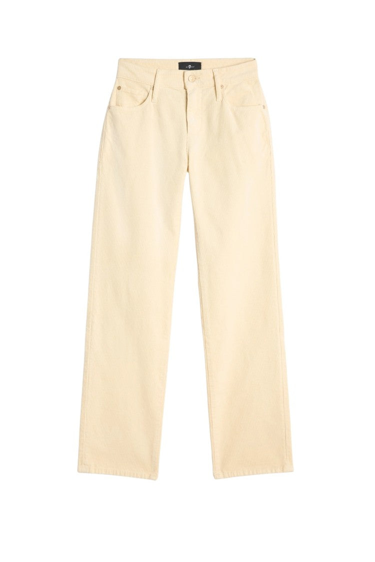 7 For All Mankind Straight-Leg Corduroy Pants In Eggshell