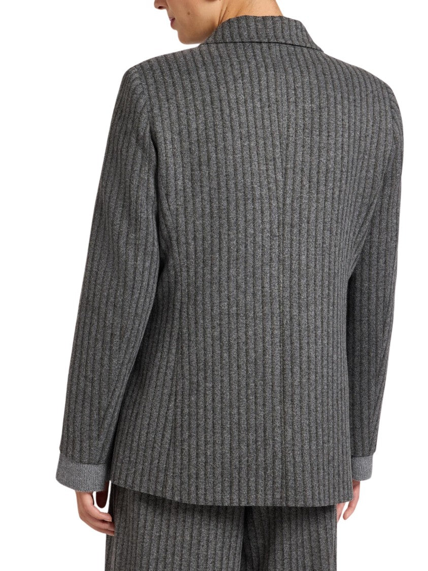 Elena Miro` Grey Structured Viscose-Blend Blazer