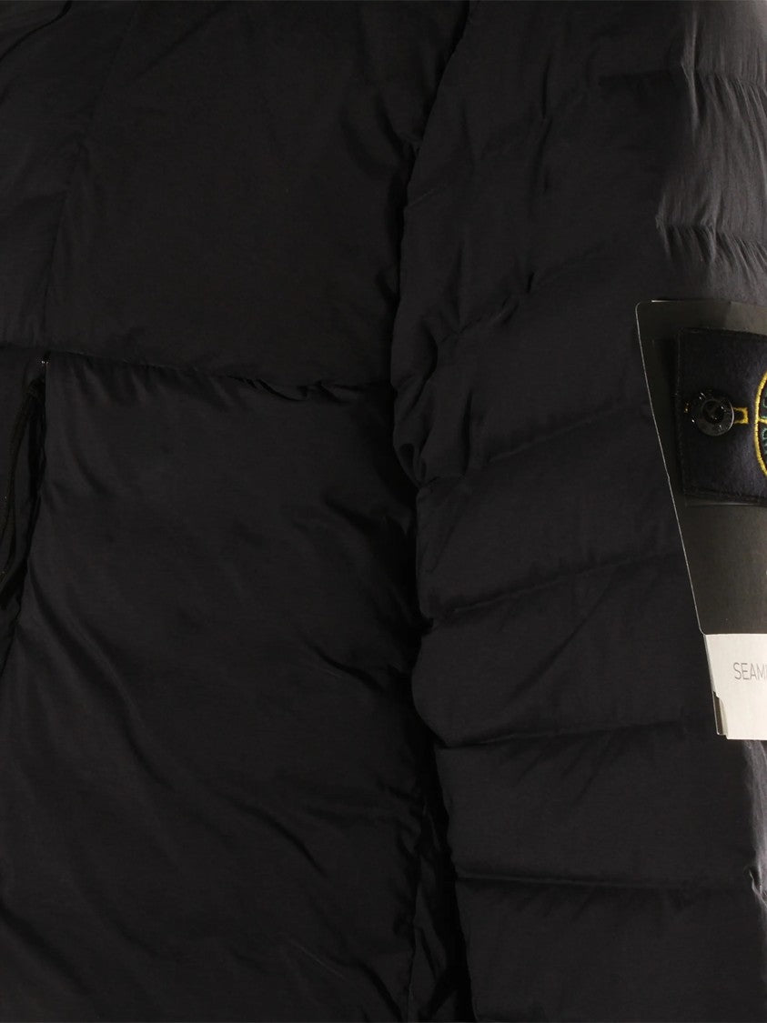 Stone Island Black Padded Quilted Fabric Jacket