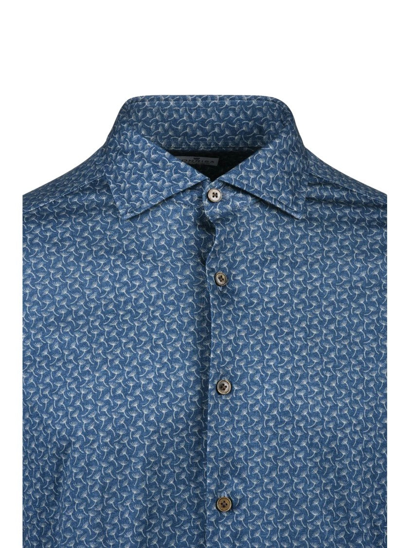 Sonrisa Fior Di Cotone Sonrisa Fior Di Cotone Shirt With Classic Collar And Intricate Pattern