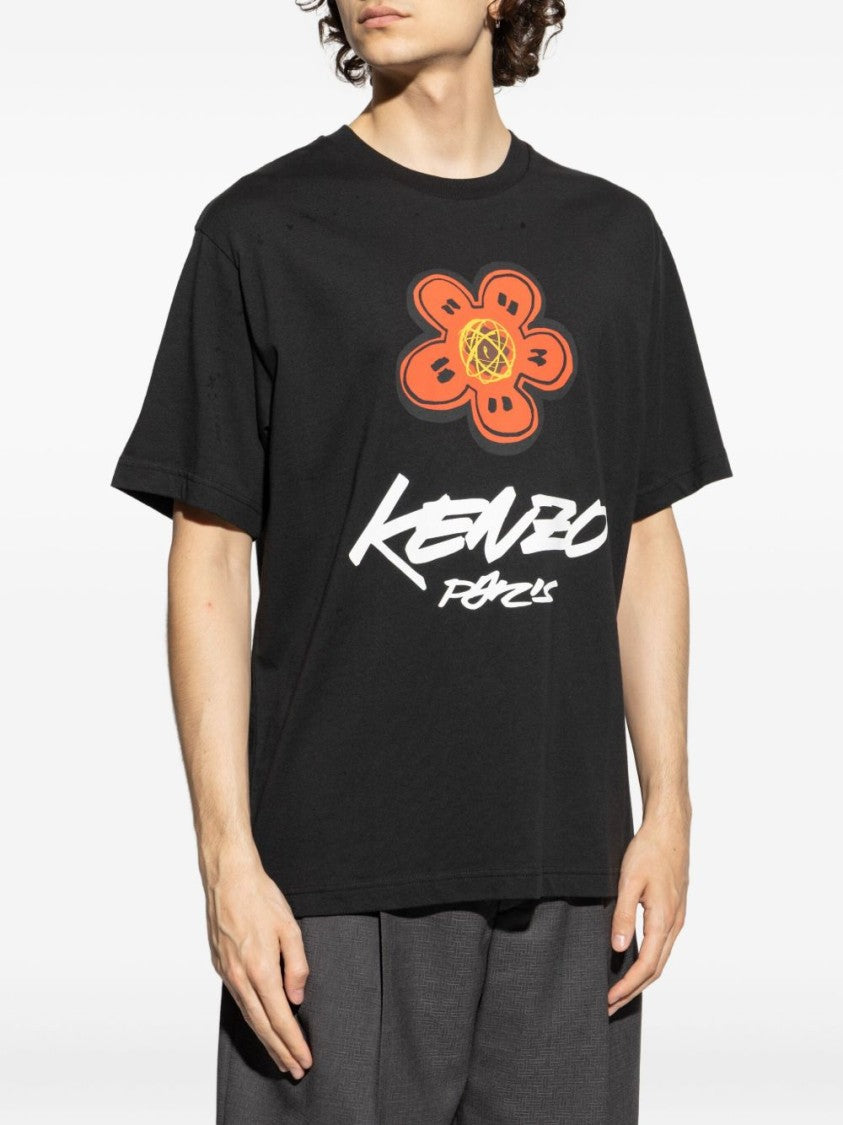 Kenzo Graphic Black Cotton T-Shirt