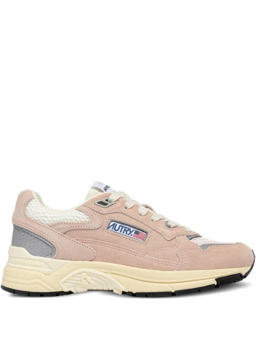 Autry Beige Suede Upper Mesh Sneakers