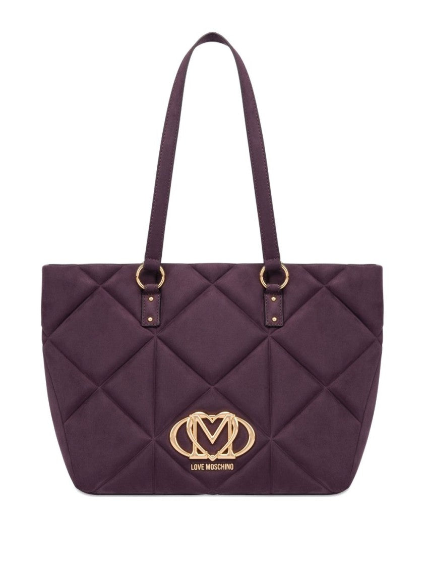 Love Moschino Violet Quilted Shopper Bag