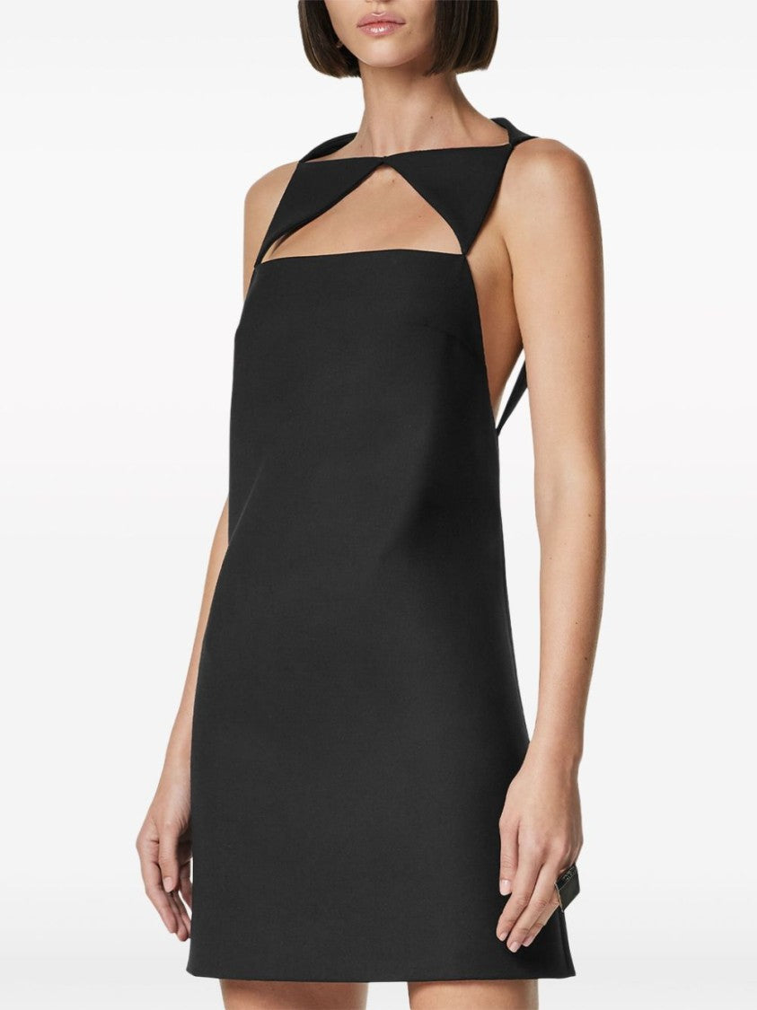 Versace Cut-Out Detail Square Neck Black Mini Dress