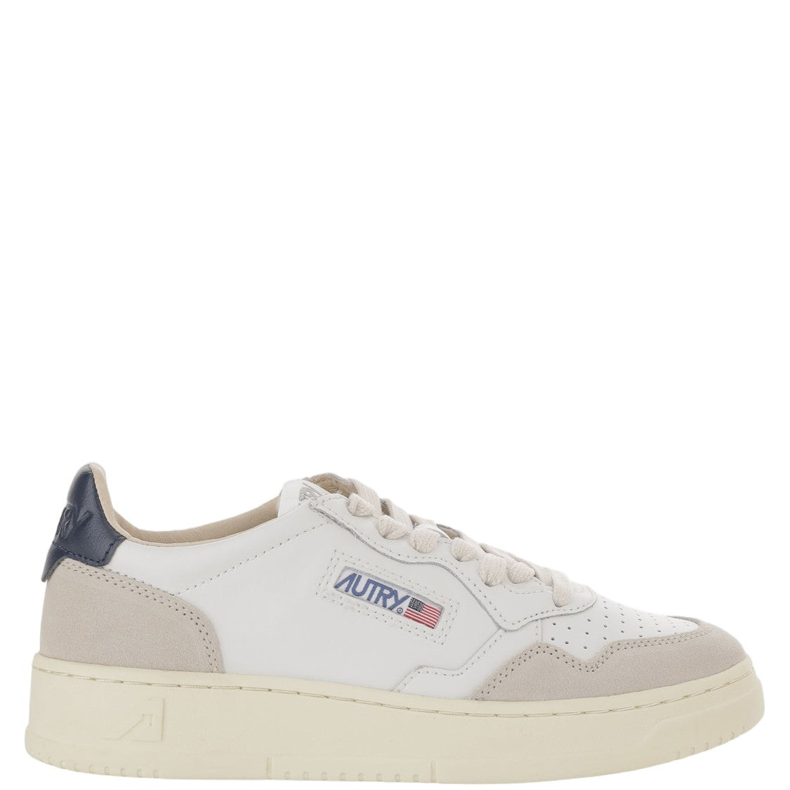 Autry Low Leather Sneakers With Perforated Toe