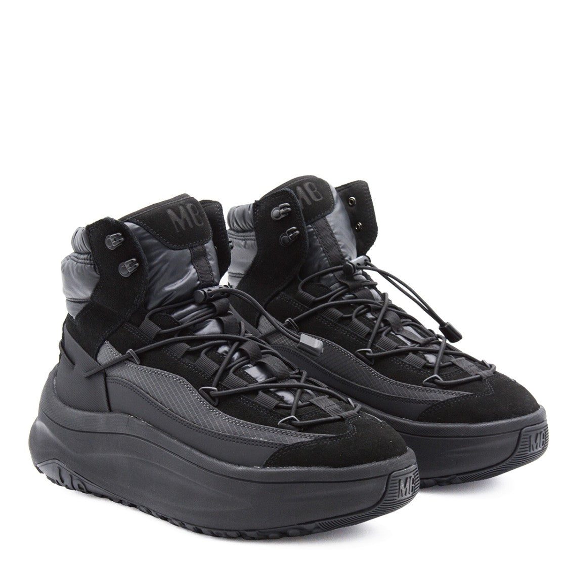 Moon Boot Black Moon247 Xlace Leather Mid Ankle Boots