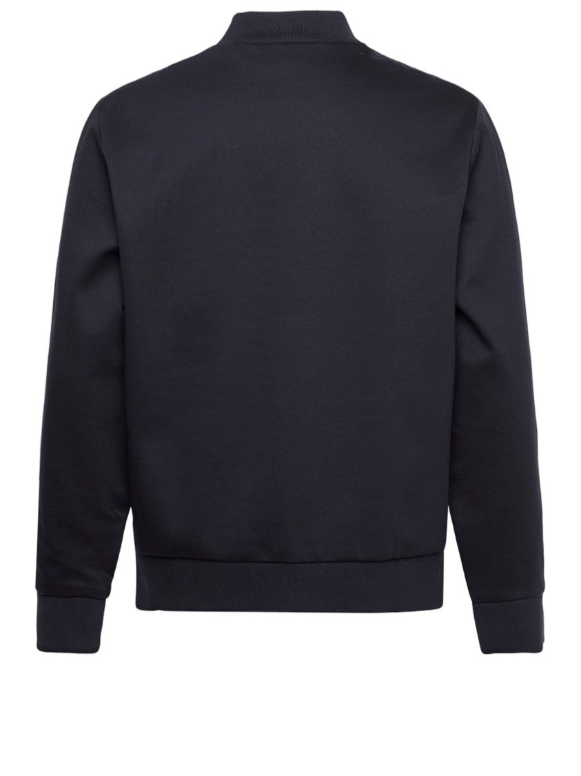 Hugo Boss Navy Cotton Sweatshirt With Front Zip Closure