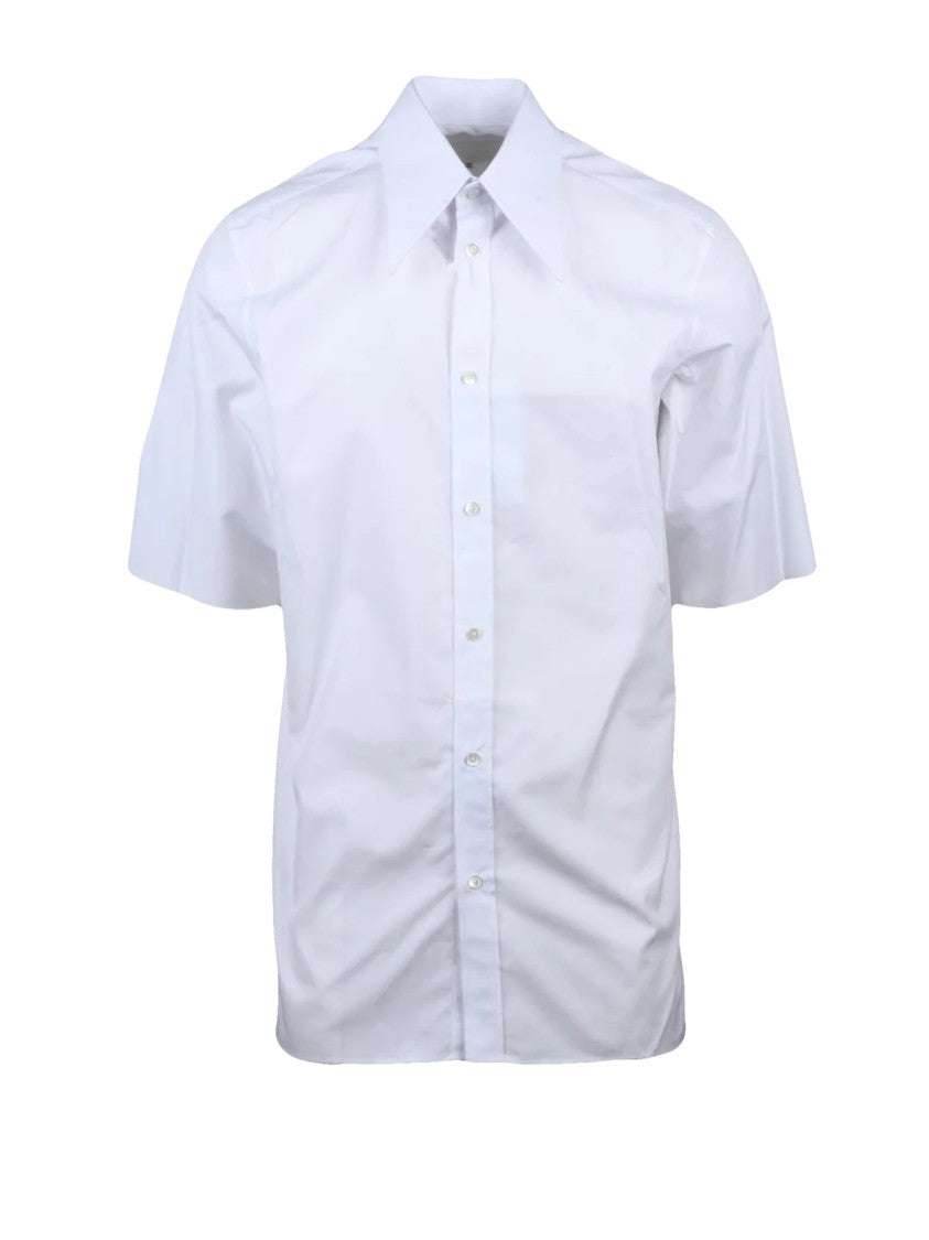 Maison Margiela White Cotton Short-Sleeve Shirt