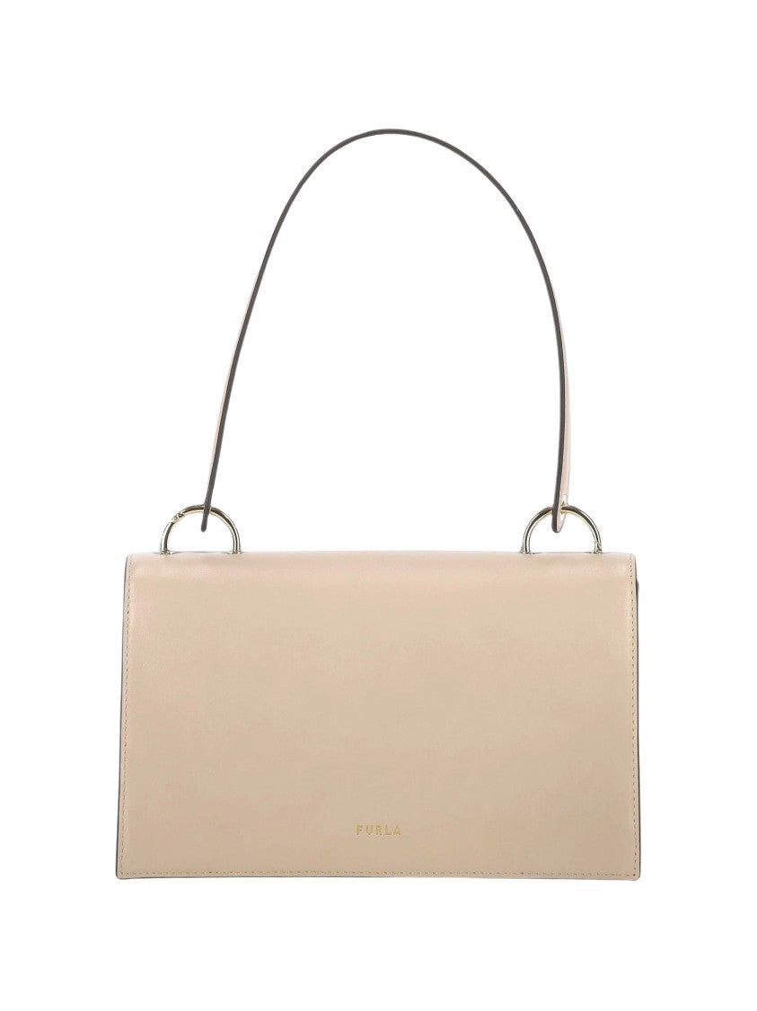Furla Rectangular Fine Grain Leather Crossbody Bag With Gold-Colored Hardware