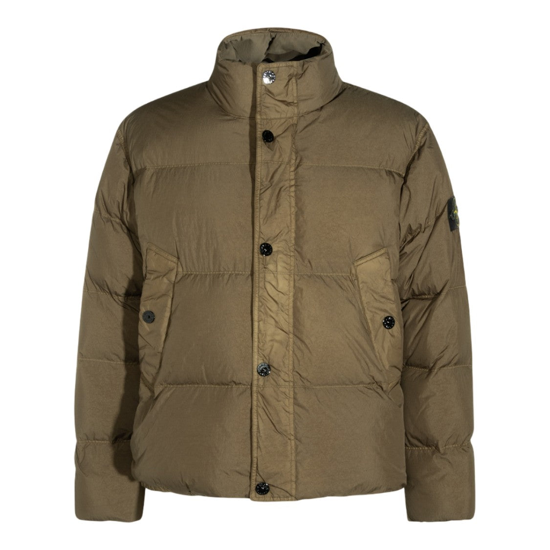 Stone Island Padded Quilted Coat With High Collar