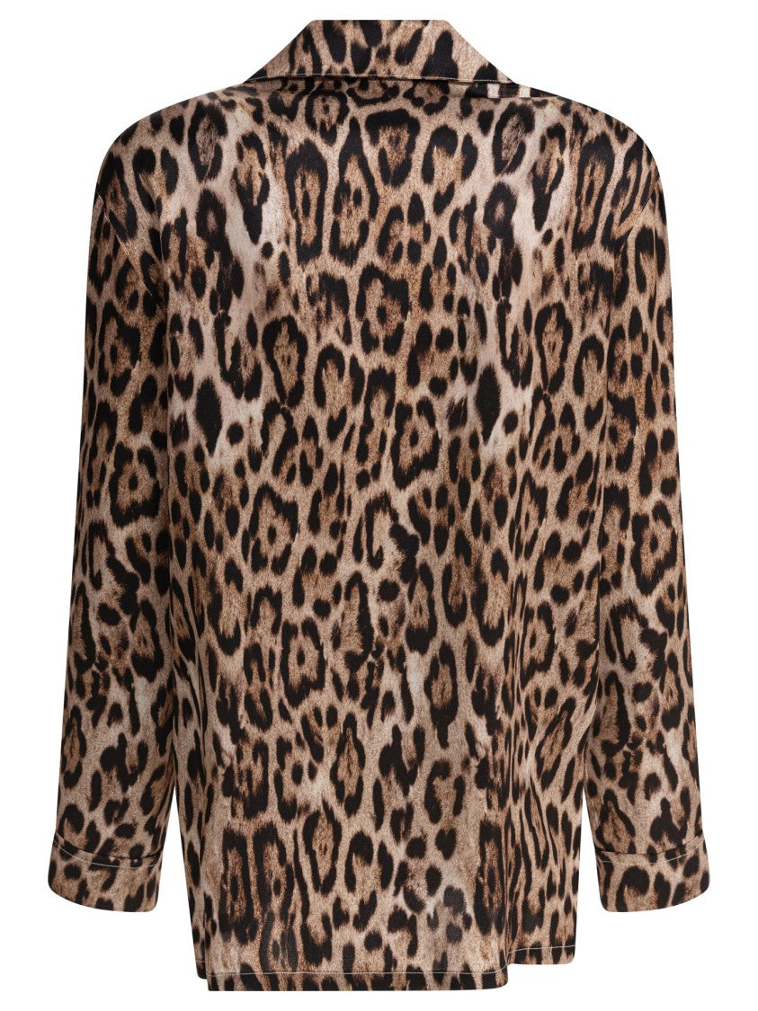 Sleep No More Leopard Print Silk Shirt
