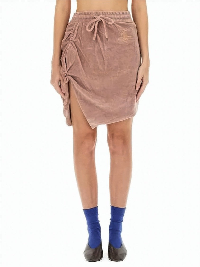 Vivienne Westwood Velvety Midi Skirt With Ruched Detail