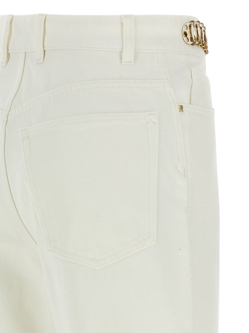 Paco Rabanne Flared Denim Jeans With Enameled Metal Details
