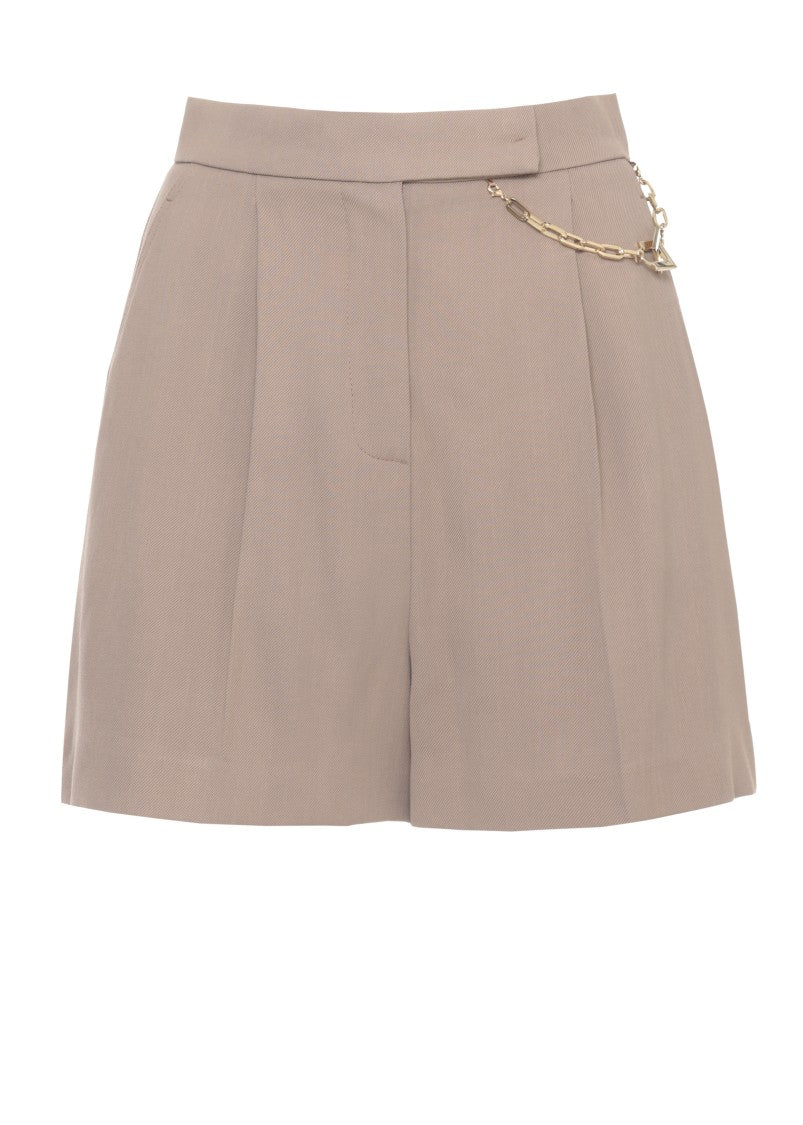 Elisabetta Franchi Brown Chain Detail Shorts