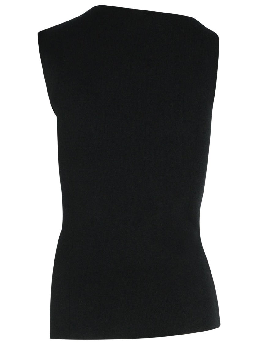 Courrèges Oblique' Black Viscose Blend Tank Top